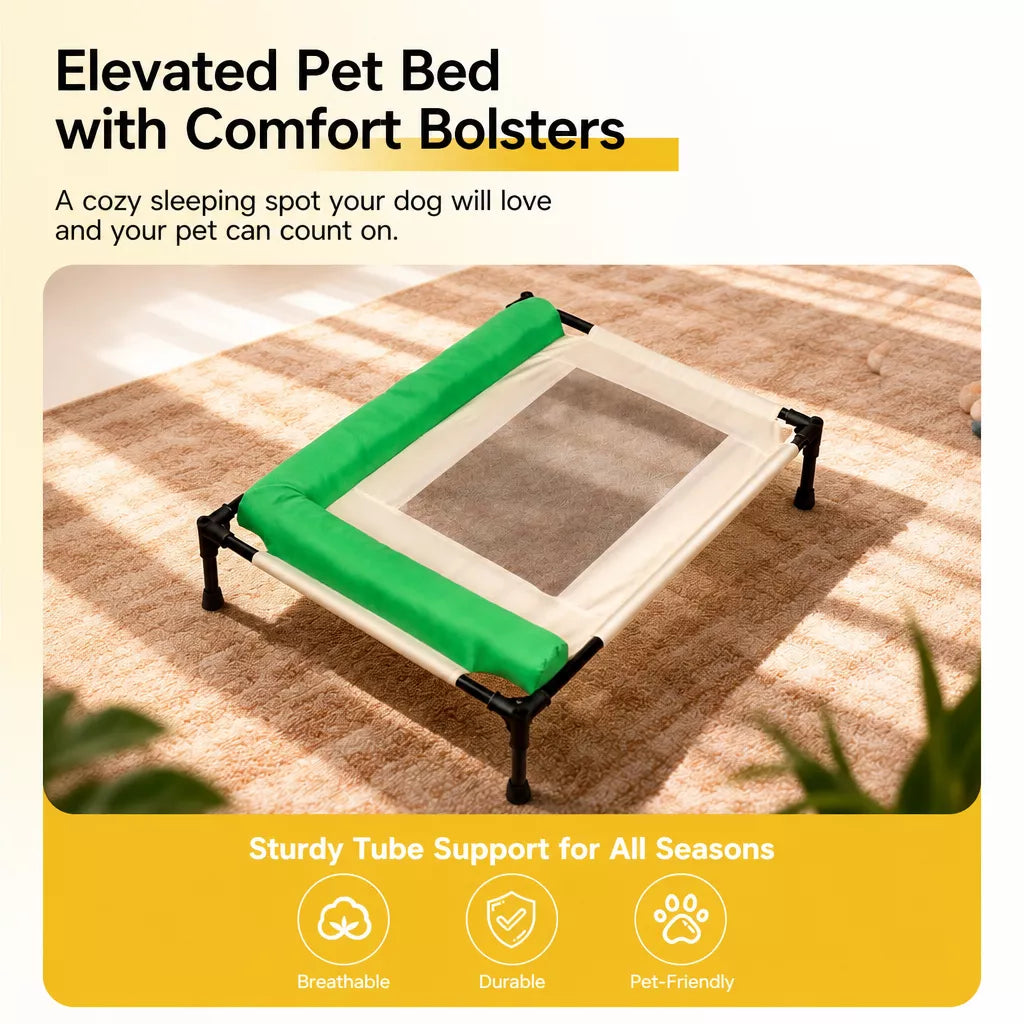 Elevated Pet Cot Bed with Removable Washable Cover
