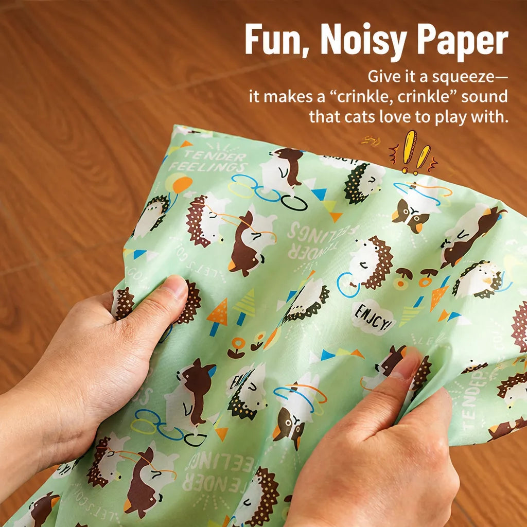 Collapsible Cat Tunnel Toy with Crinkle Paper