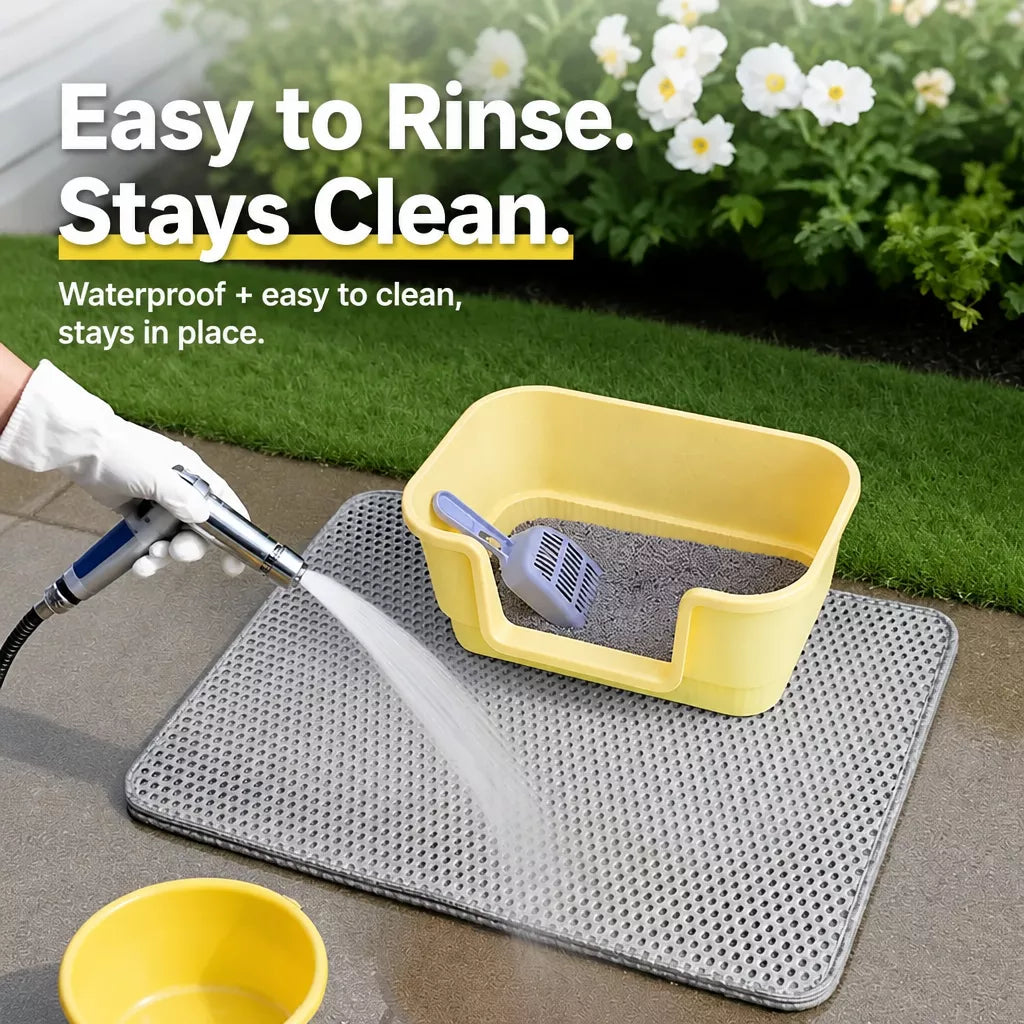 Double-Layer EVA Cat Litter Mat, Cut-to-Fit
