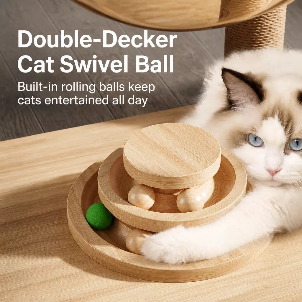 Cat Tree with Space Capsule Hideaway and Scratching Post