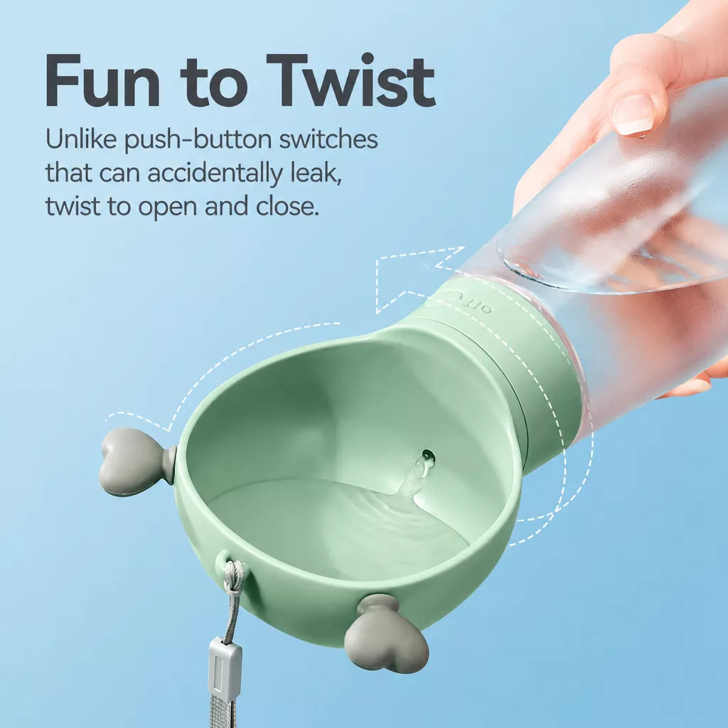 Portable Dog Water Bottle with Foldable Cup for Travel