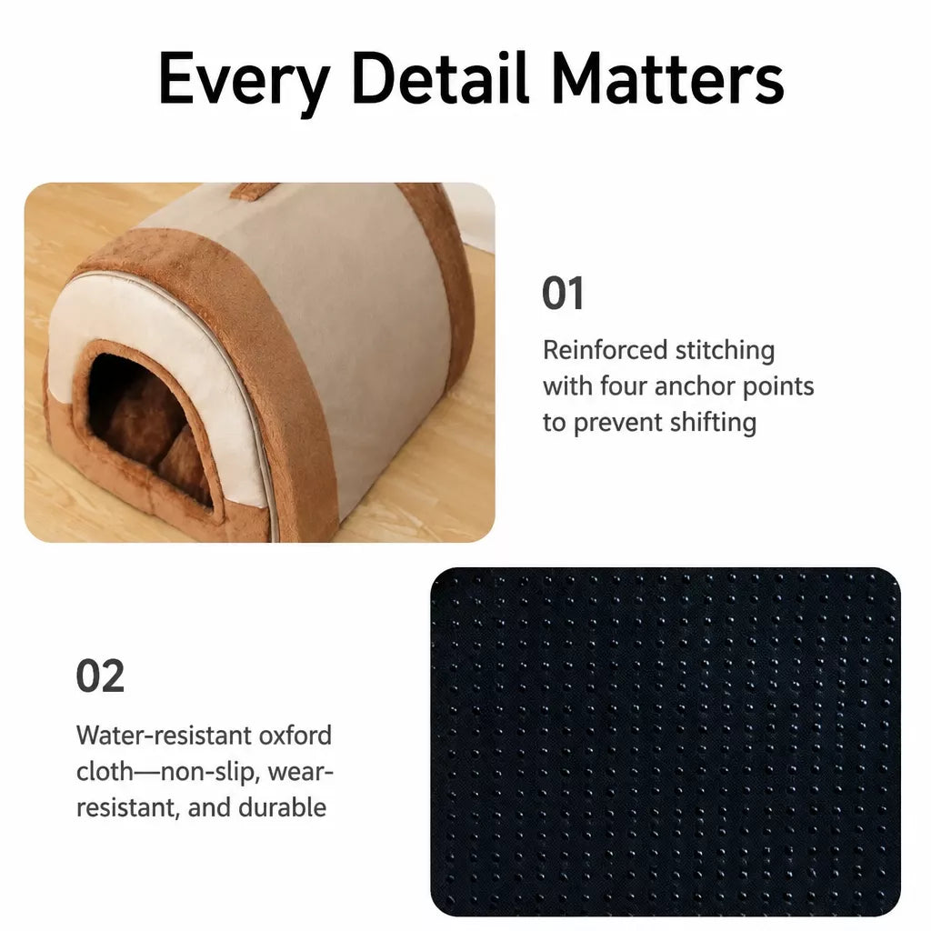 Enclosed Washable Pet Bed for Dogs and Cats