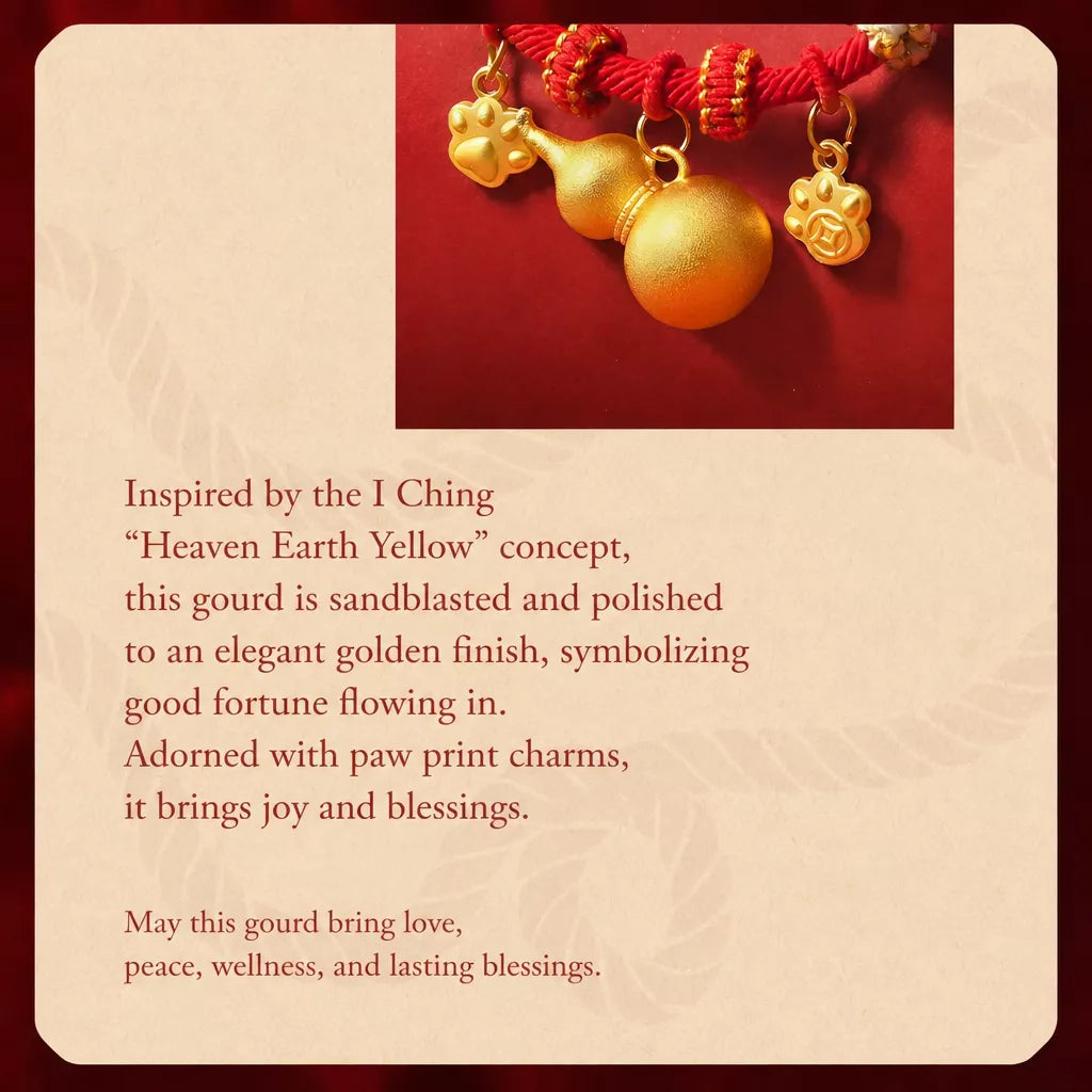 Red Chinese New Year Pet Collar with Decorative Copper Charm