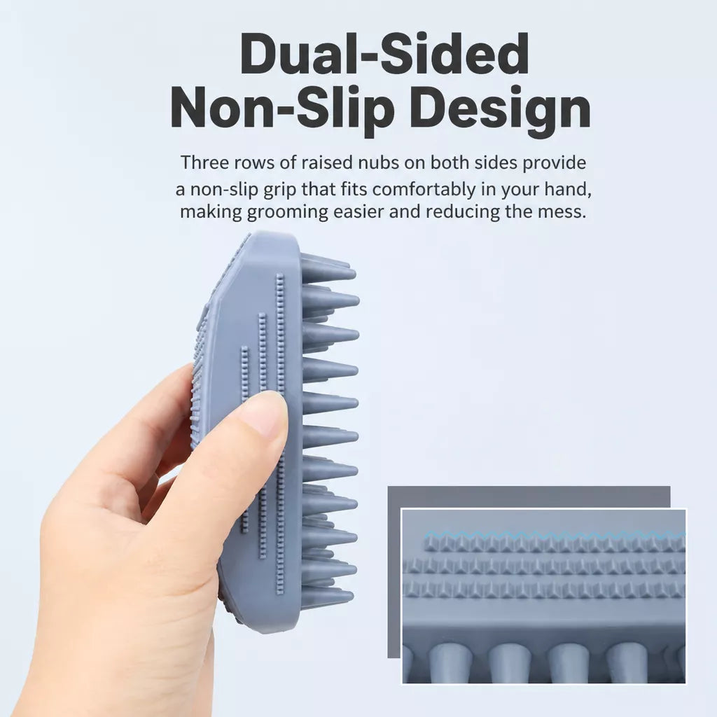 Silicone Pet Bath & Grooming Brush for Dogs and Cats