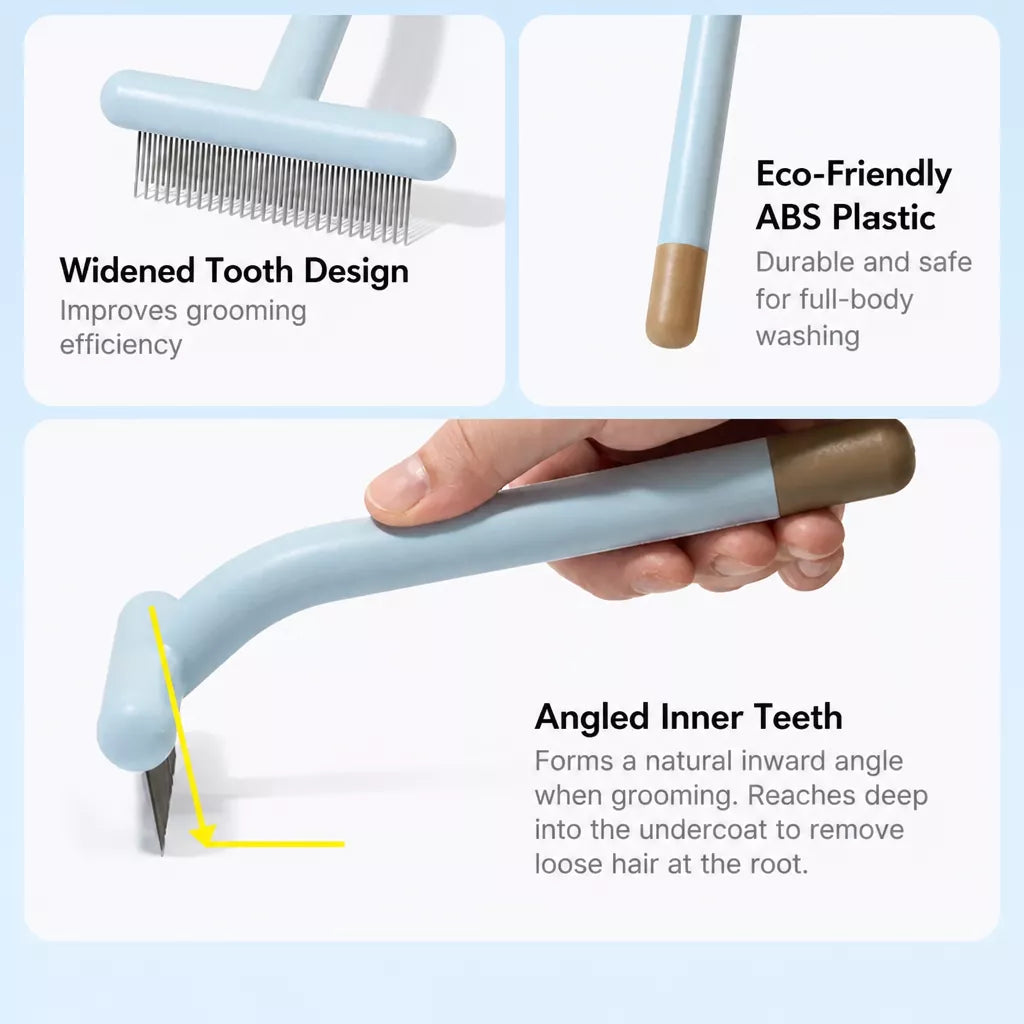 Pet Grooming Rake Comb for Cats and Dogs with Long and Short Teeth