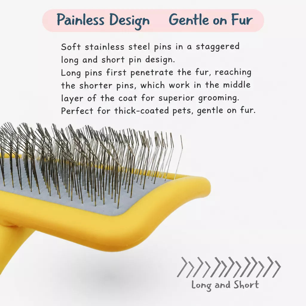 Dog & Cat Grooming Pin Brush for Detangling and Loose Fur
