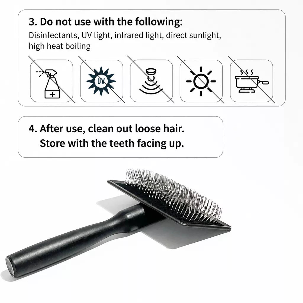 Pet Pin Brush for Dogs and Cats, Long-Hair Grooming Tool