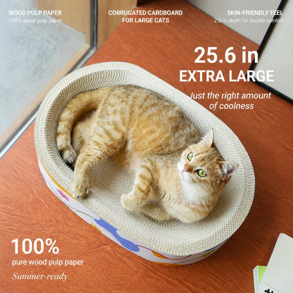 Corrugated Cardboard Cat Scratcher Bed