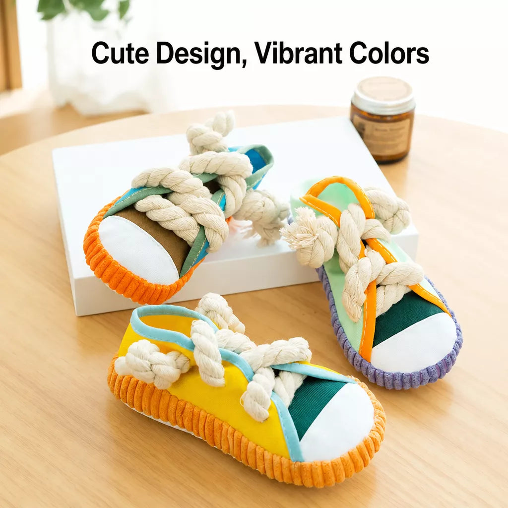 Squeaky Slipper Dog Toy in Oxford Cloth