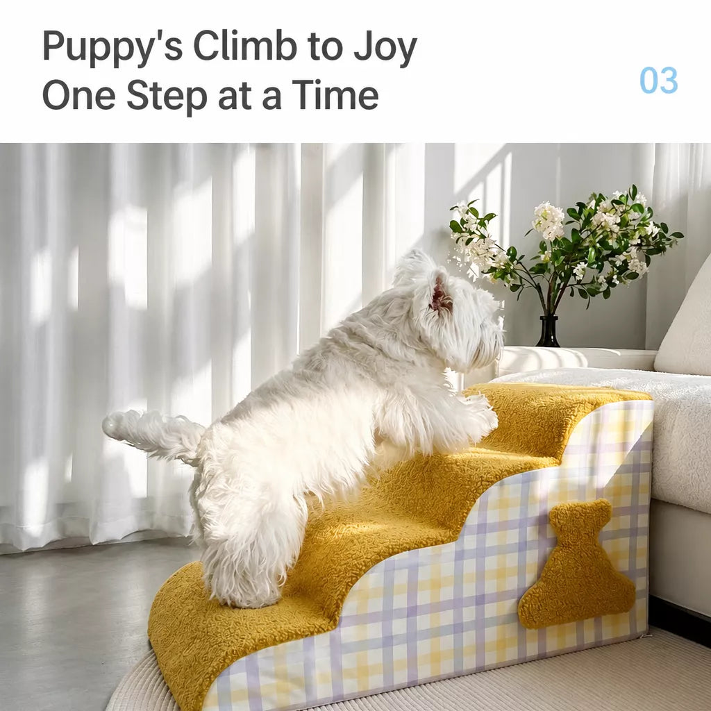Foam Pet Stairs for Dogs and Cats, 3–5 Steps