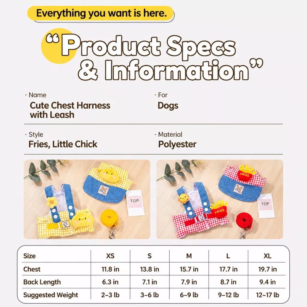 Pet Harness Vest and Hat Sets with Leashes