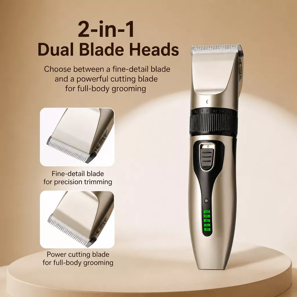 Pet Hair Clipper and Paw Trimmer for Dogs and Cats