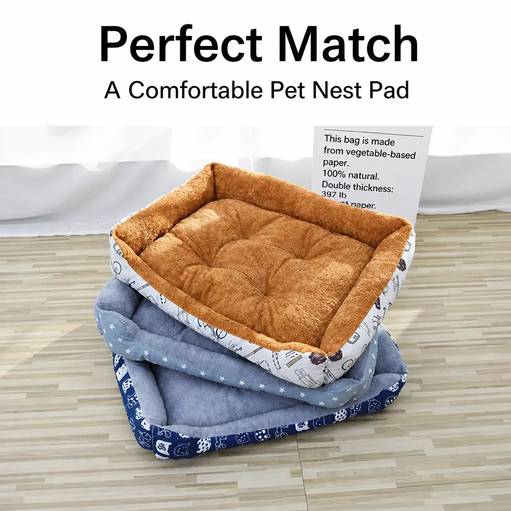 Rectangular Pet Bed for Dogs and Cats