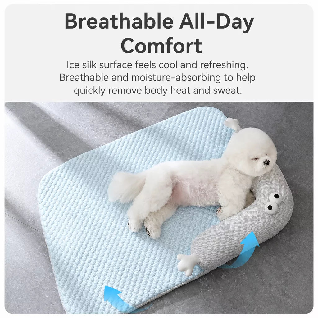 Washable Faux Cotton-Linen Pet Bed Mat for Dogs & Cats