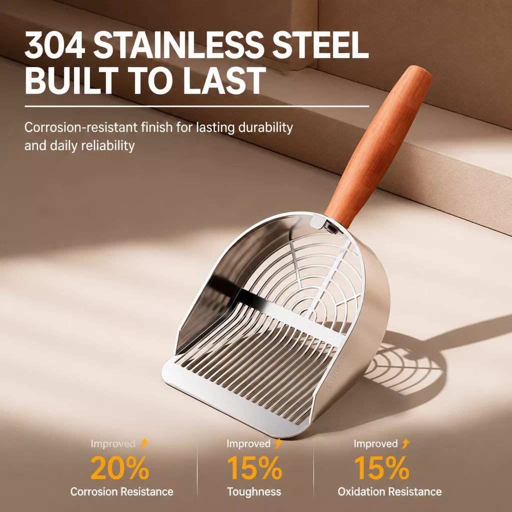Metal Cat Litter Scoop with Slotted or Round-Hole Designs