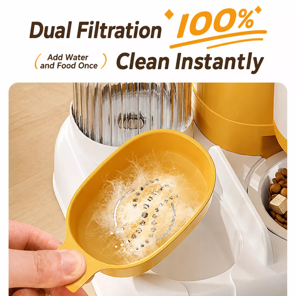Automatic Pet Feeder with Dual Bowls for Cats & Dogs