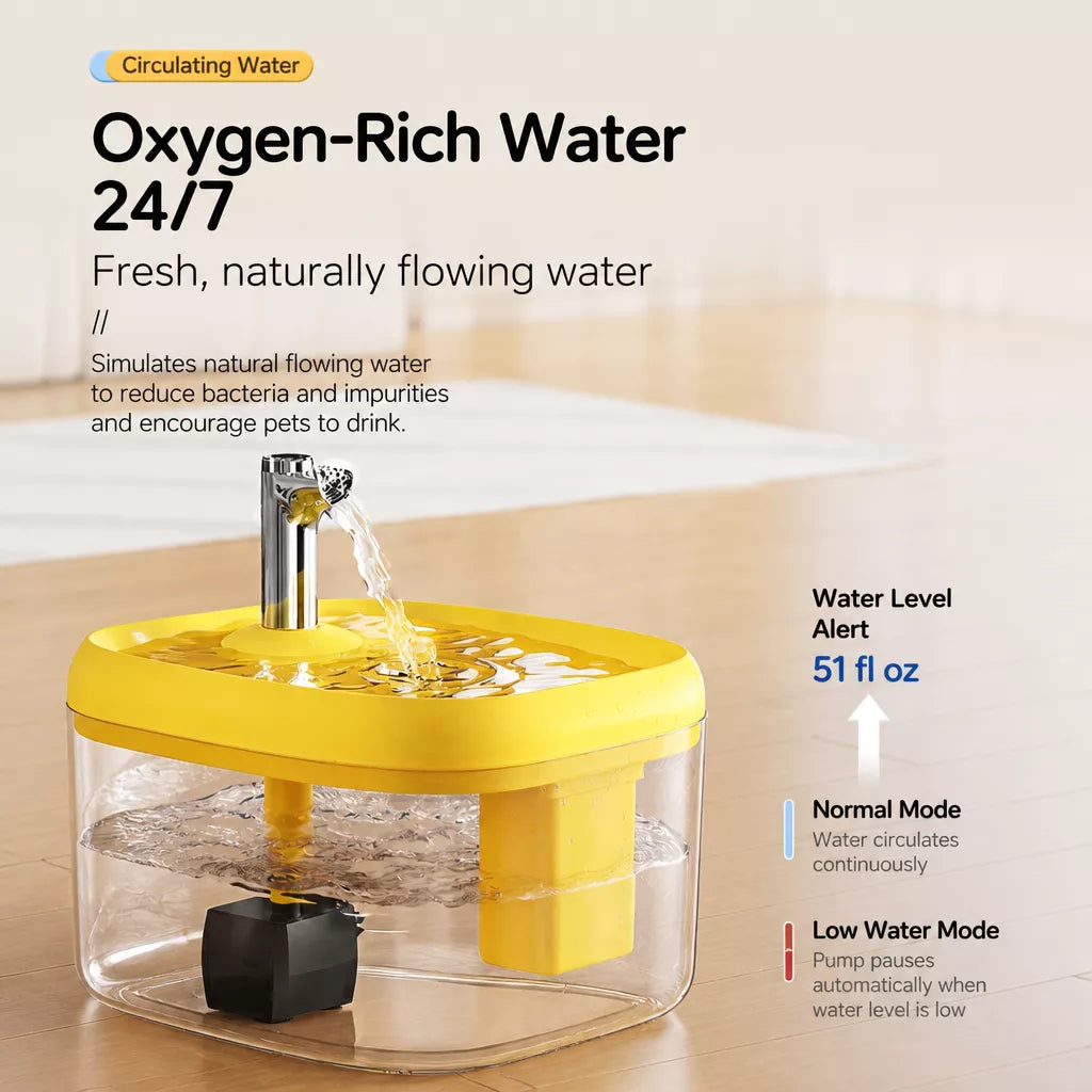 Automatic Pet Water Fountain with Quiet Circulating Flow