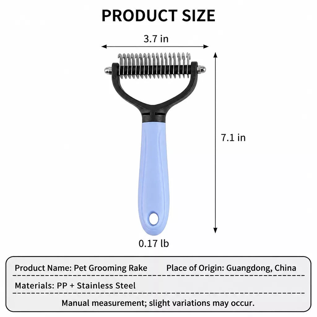 Pet Dematting and Deshedding Comb for Dogs and Cats