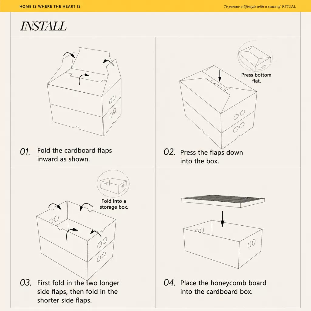 Corrugated Cardboard Cat House with Integrated Scratcher