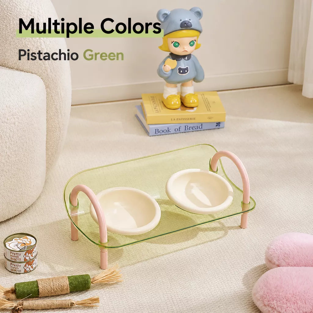 Ceramic Double-Bowl Slow Feeder Set for Pets