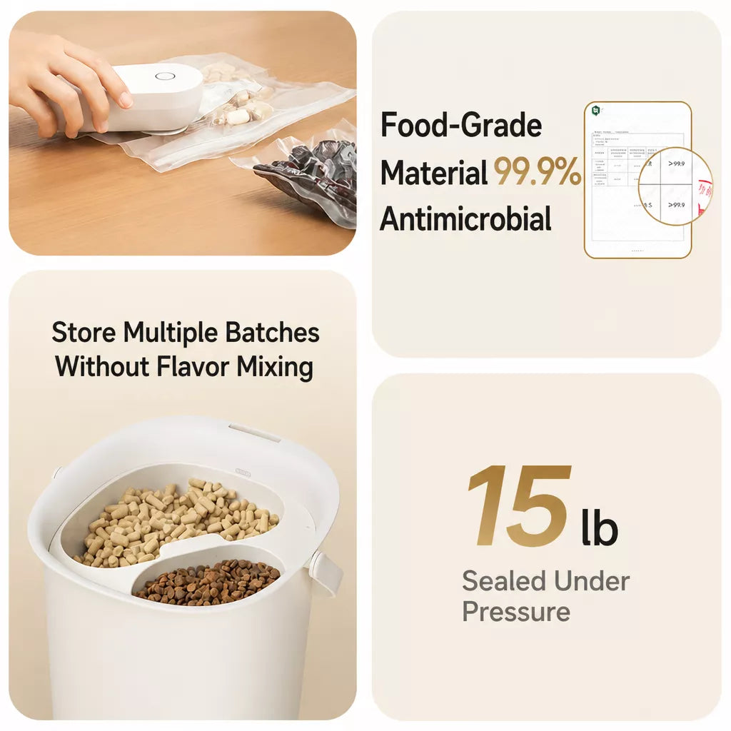 Pet Food Storage Container with Vacuum-Seal Lid