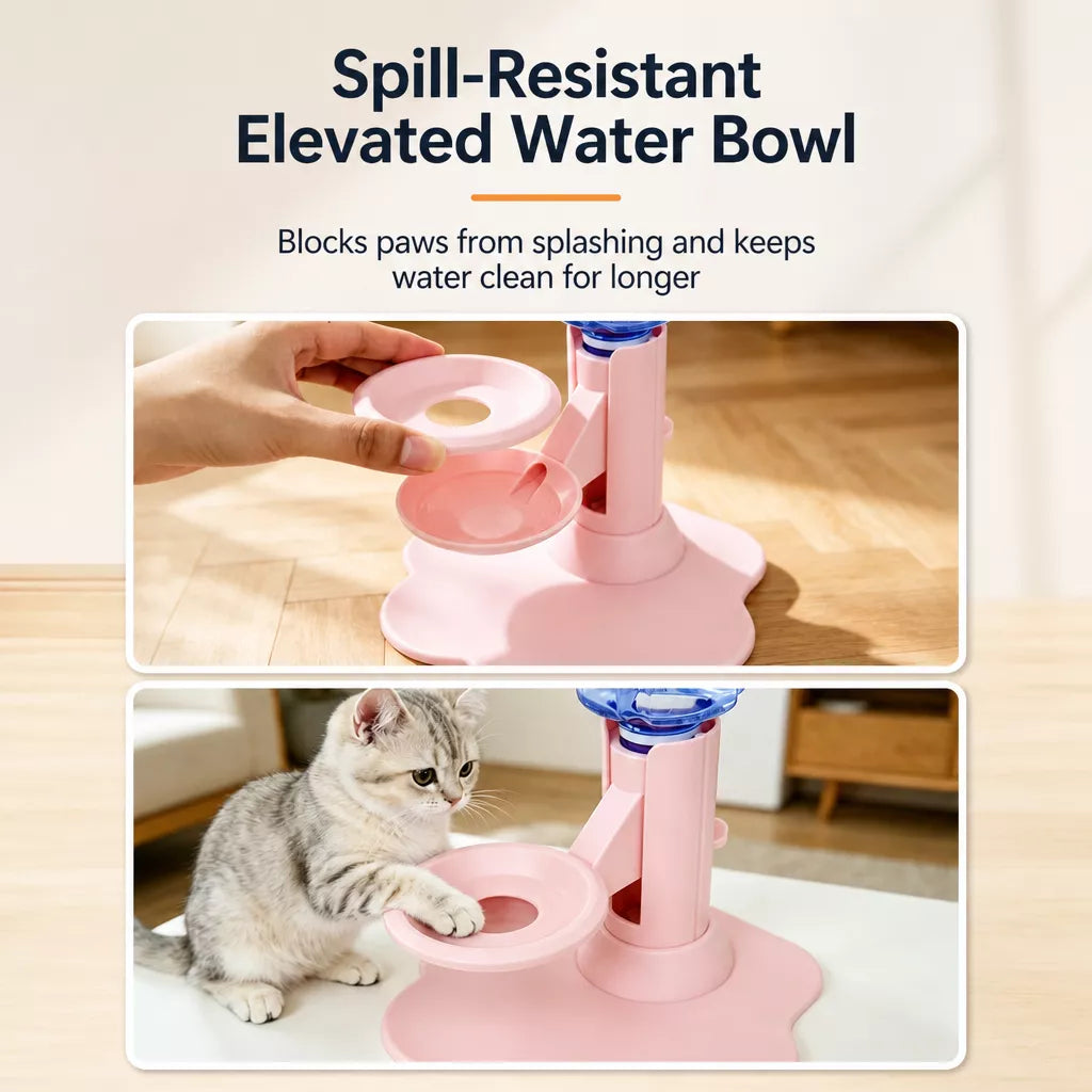 Adjustable-Height Pet Water Dispenser for Cats