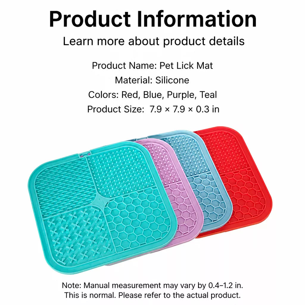 Silicone Slow Feeder Lick Mat for Dogs and Cats