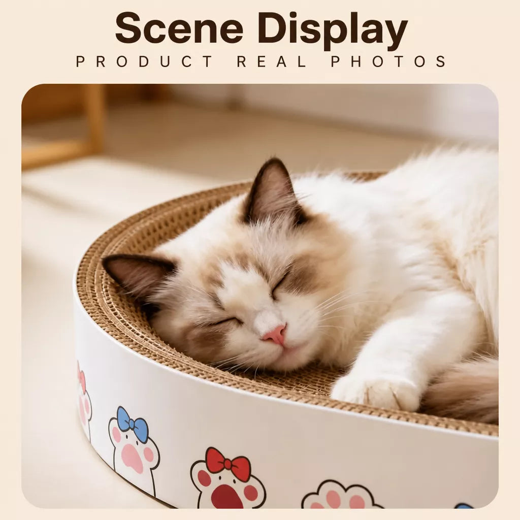 Corrugated Cardboard Cat Scratcher Bed