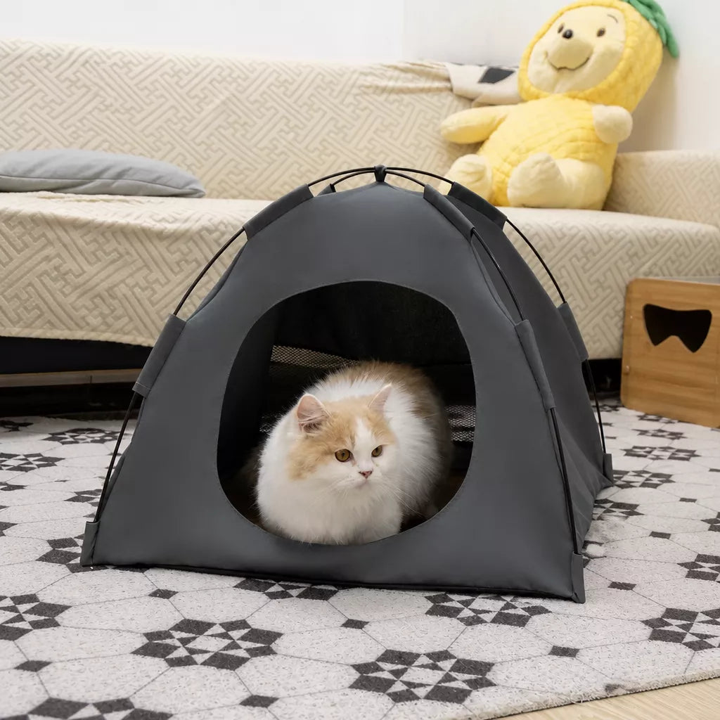 Portable Enclosed Pet Tent Bed with Ventilated Design