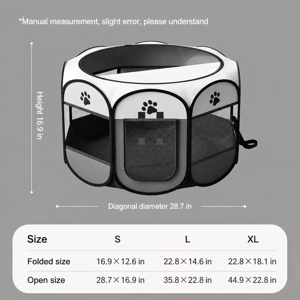 Foldable Enclosed Pet Bed for Cats and Dogs