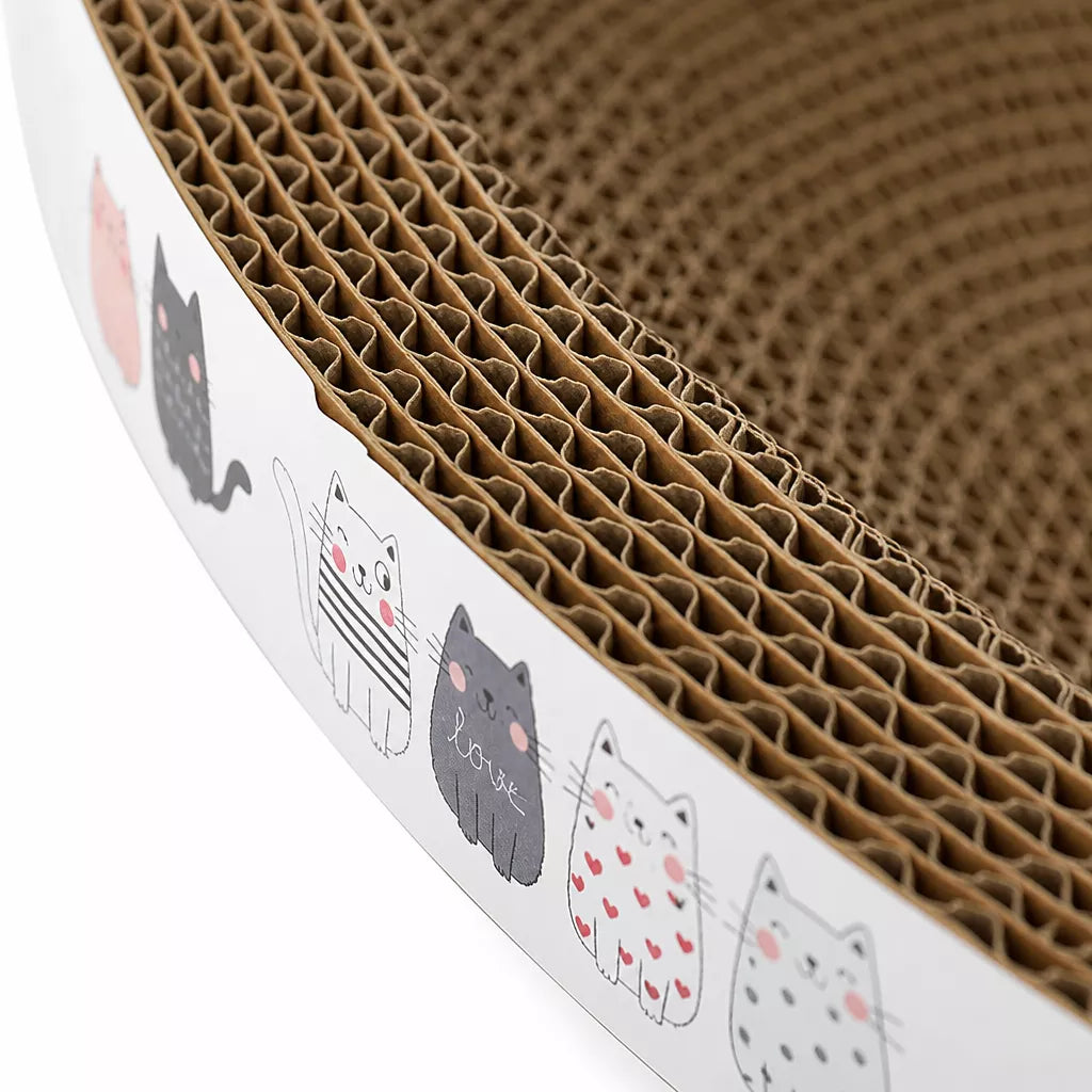 Corrugated Paper Cat Scratcher Bed – Round or Oval