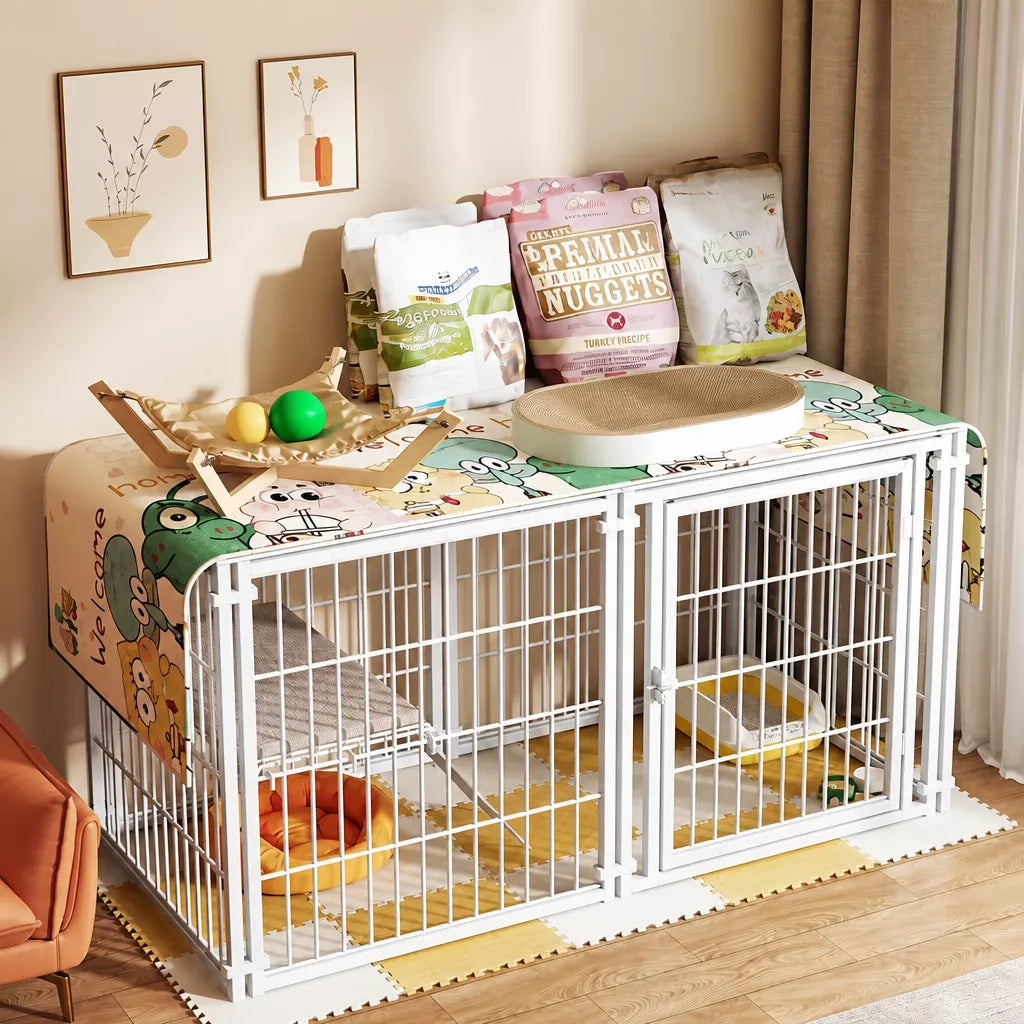 Covered Indoor Pet Playpen with Door