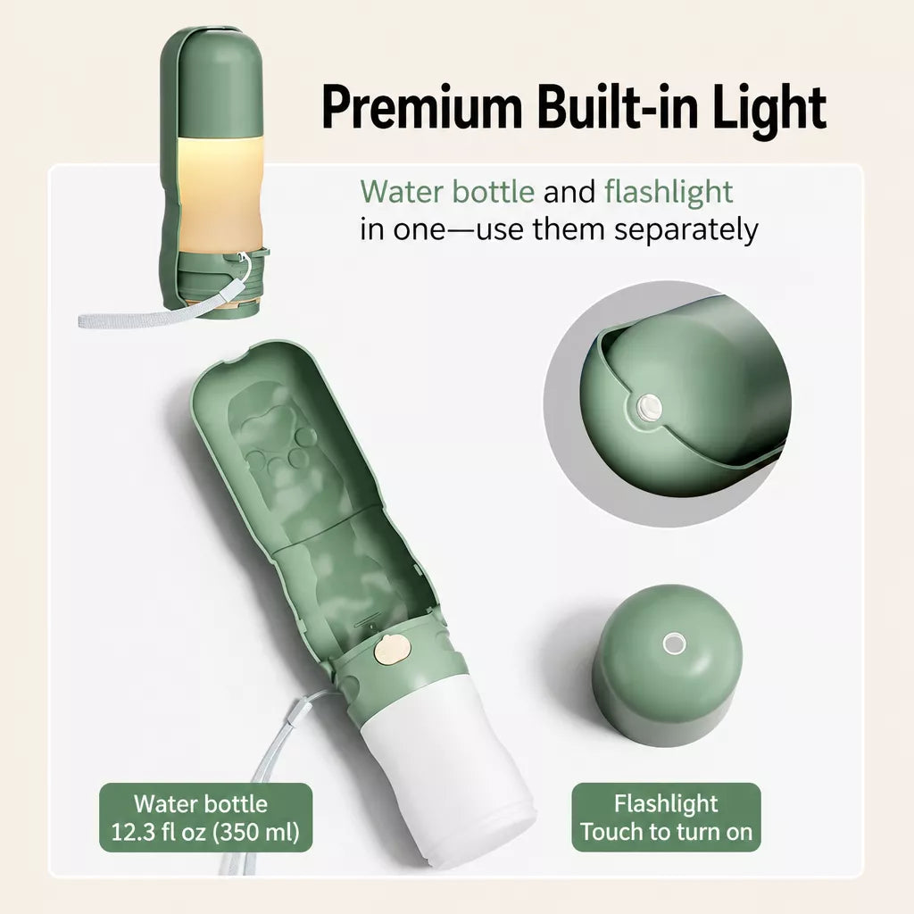 Portable Pet Water Bottle with Foldable Drinking Cup for Dogs & Cats