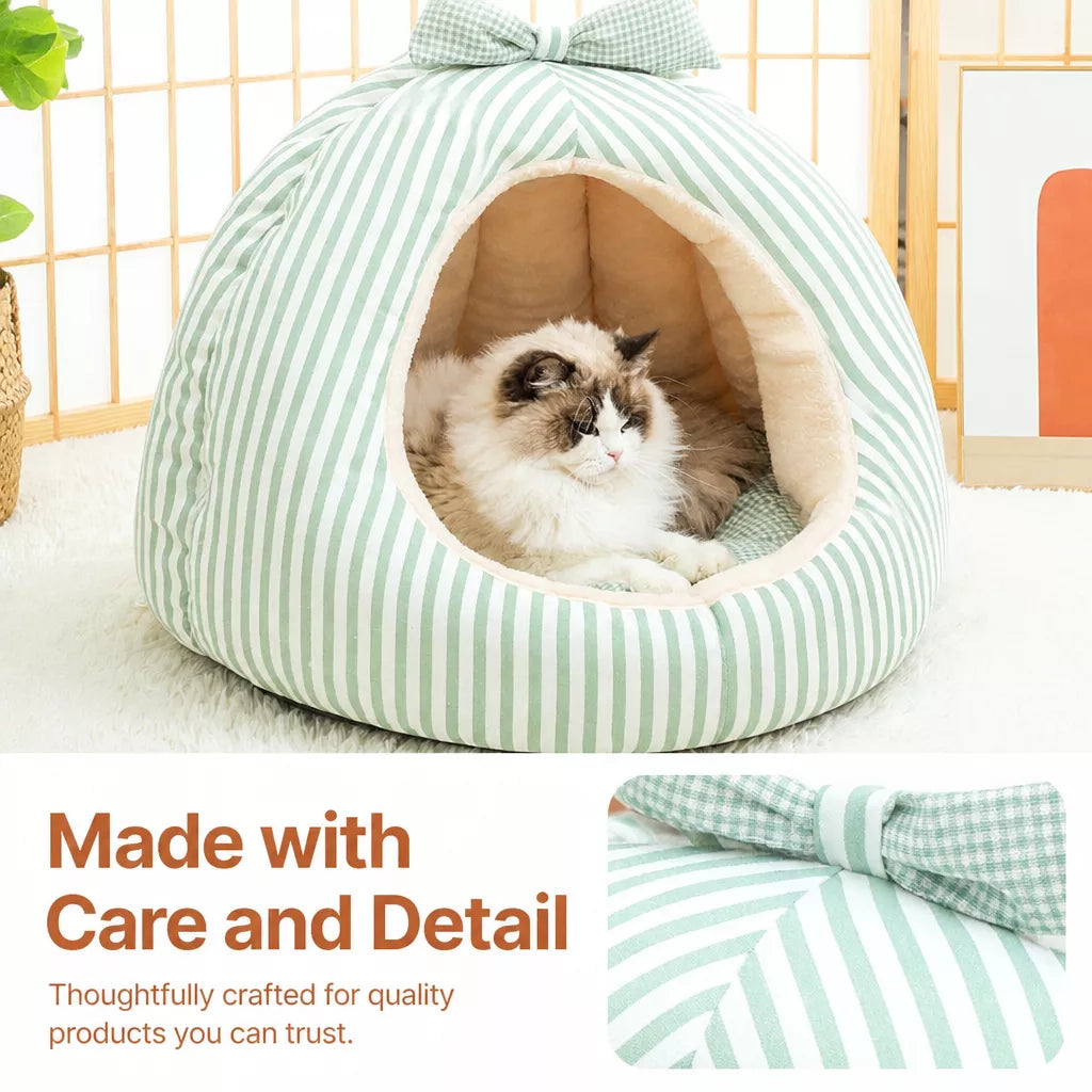 Enclosed Tent Pet Bed for Cats and Small Dogs