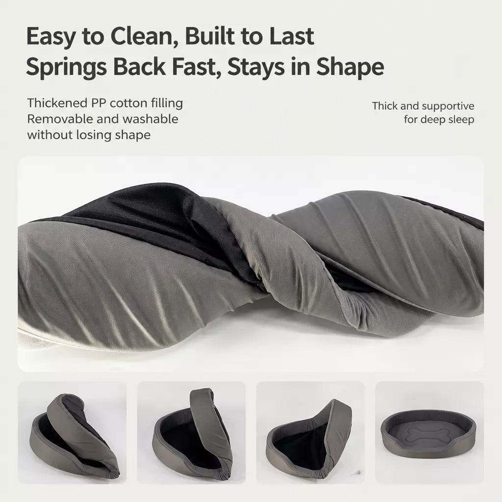 All-Season Washable Dog Bed with Removable Cover