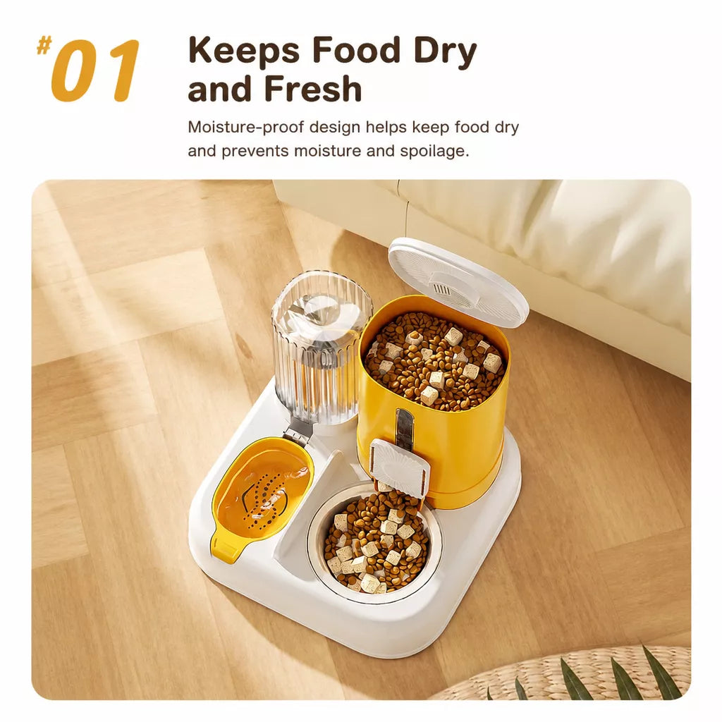 Automatic Pet Feeder with Dual Bowls for Cats & Dogs