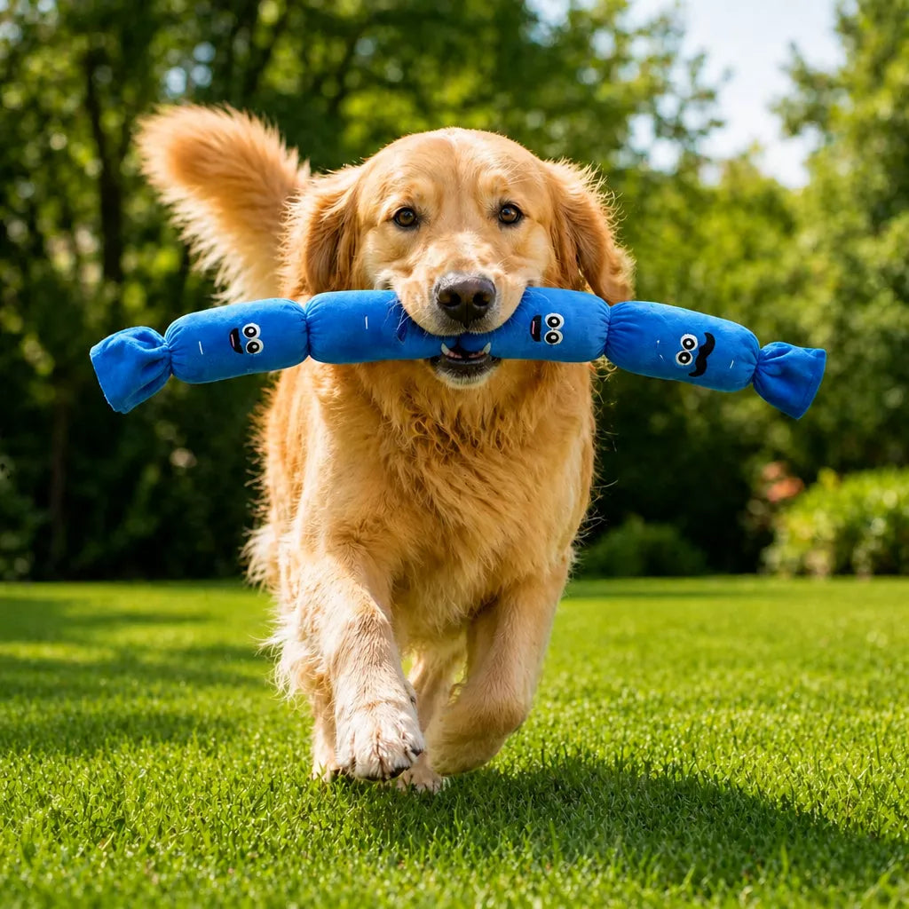 Four-Section Sausage Squeaky Tug Toy for Dogs