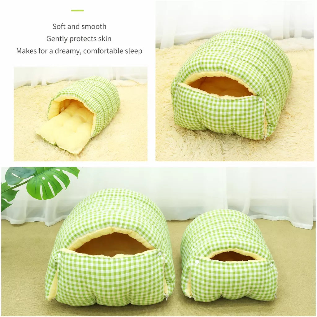 Enclosed Pet Bed with Open Entry for Cats and Small Dogs