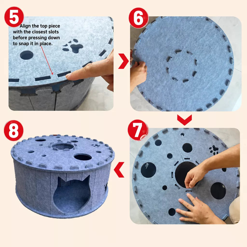 Donut Cat Scratcher Bed with Enclosed Tunnel