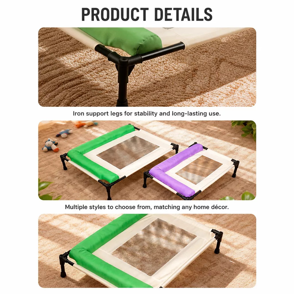 Elevated Pet Cot Bed with Removable Washable Cover