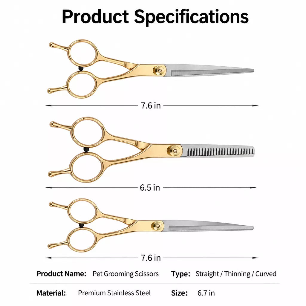 Stainless Steel Dog Grooming Shears for Hair Trimming