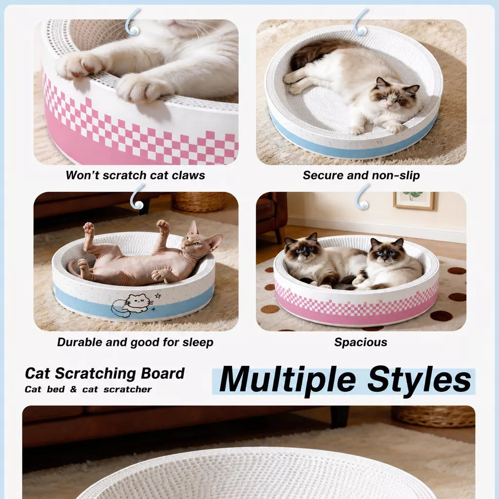 Corrugated Cardboard Cat Scratcher Bed