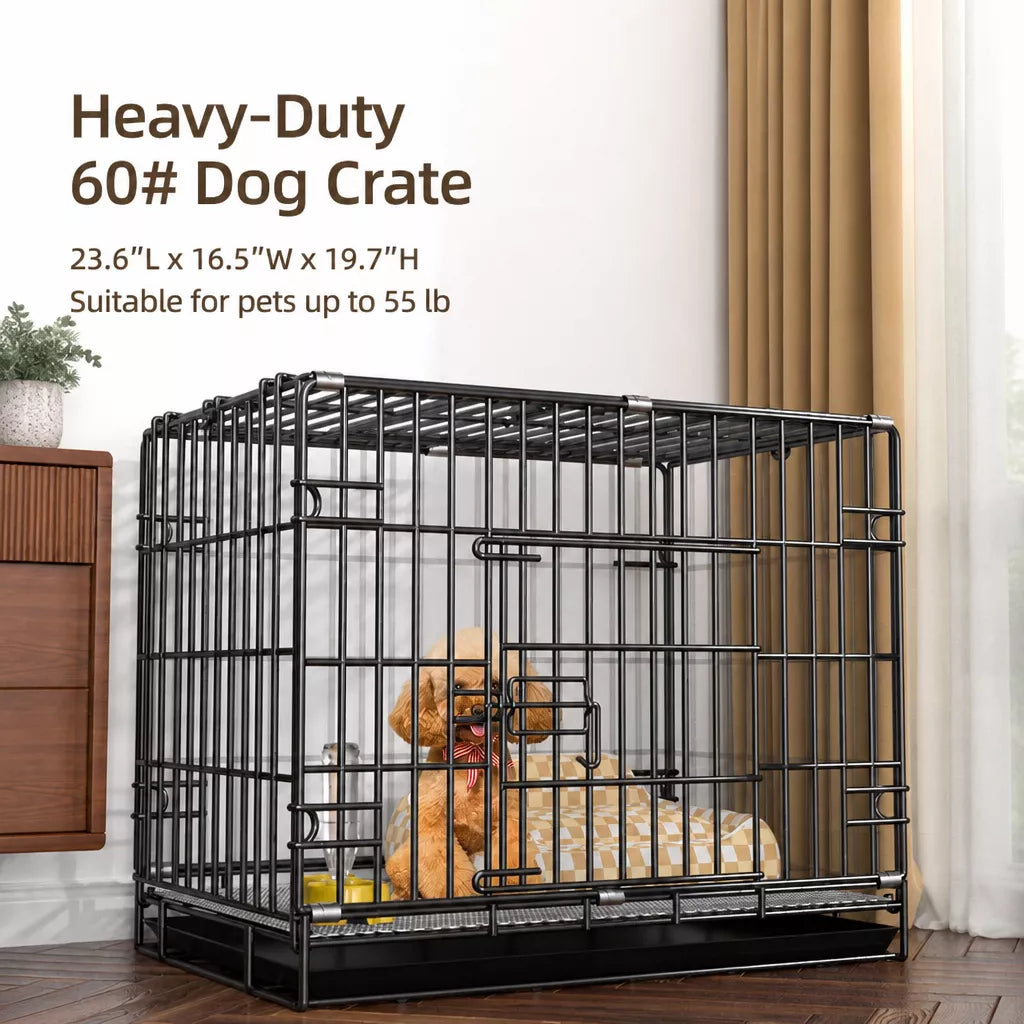 Indoor Dog Crate with Tray for Dogs Up to 33 lb