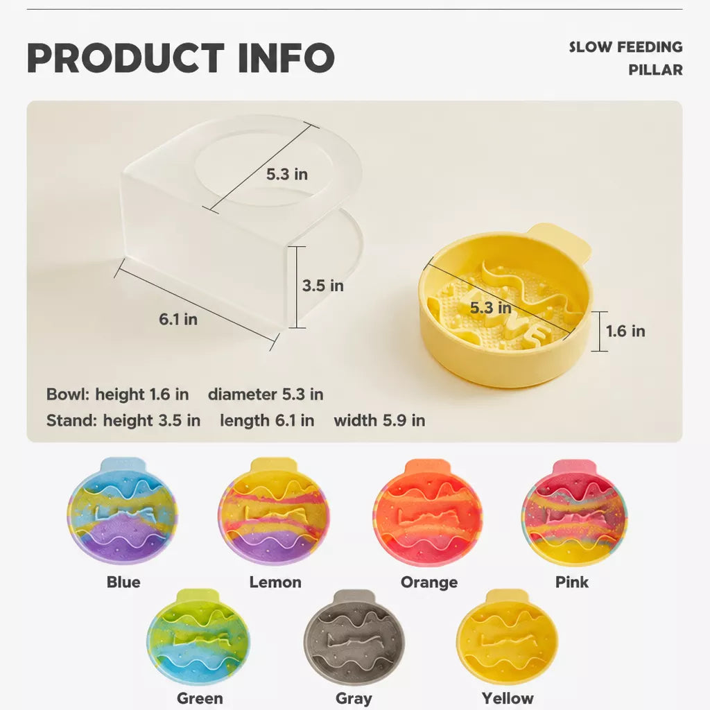 Slow Feeder Pet Bowl for Dogs and Cats