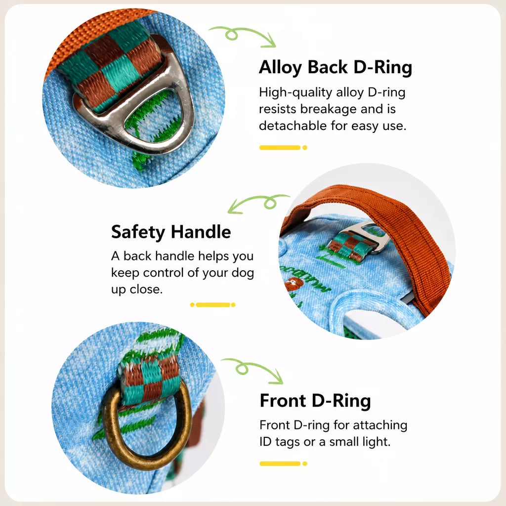 Adjustable Polyester Dog Vest Harness and Leash