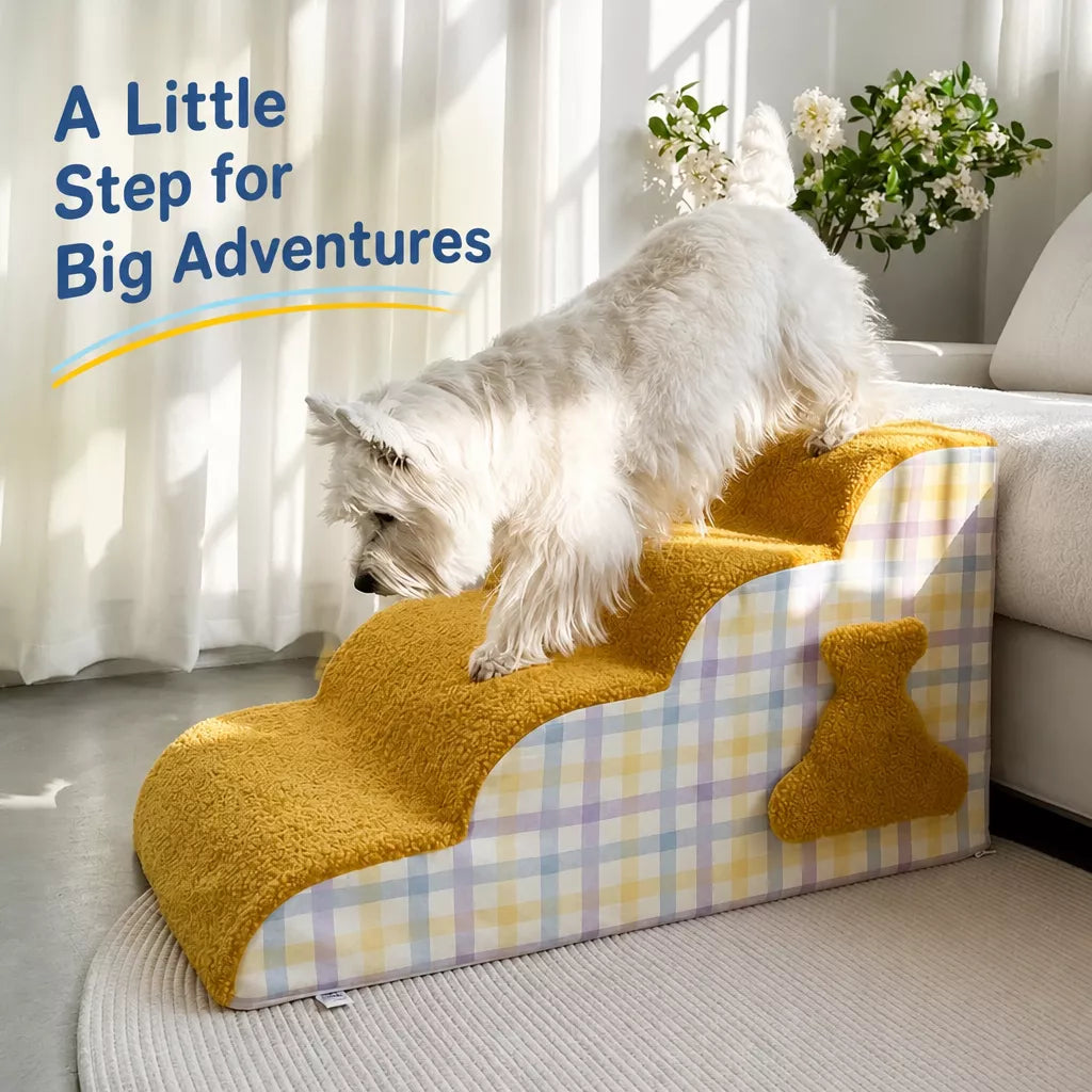 Foam Pet Stairs for Dogs and Cats, 3–5 Steps
