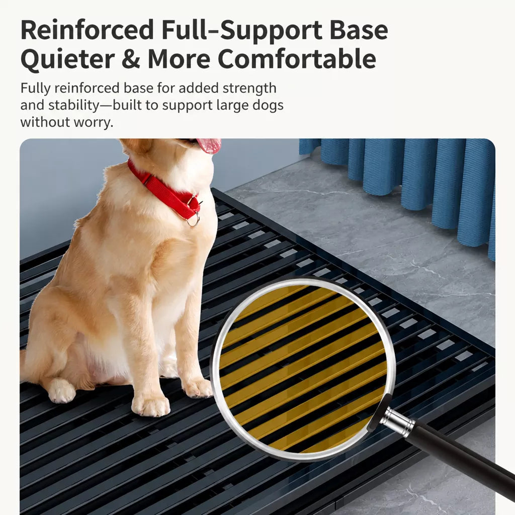 Indoor Dog Crate with Tray and Locking Casters