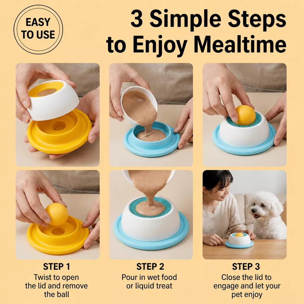 Interactive Treat-Dispensing Slow Feeder Toy for Dogs & Cats