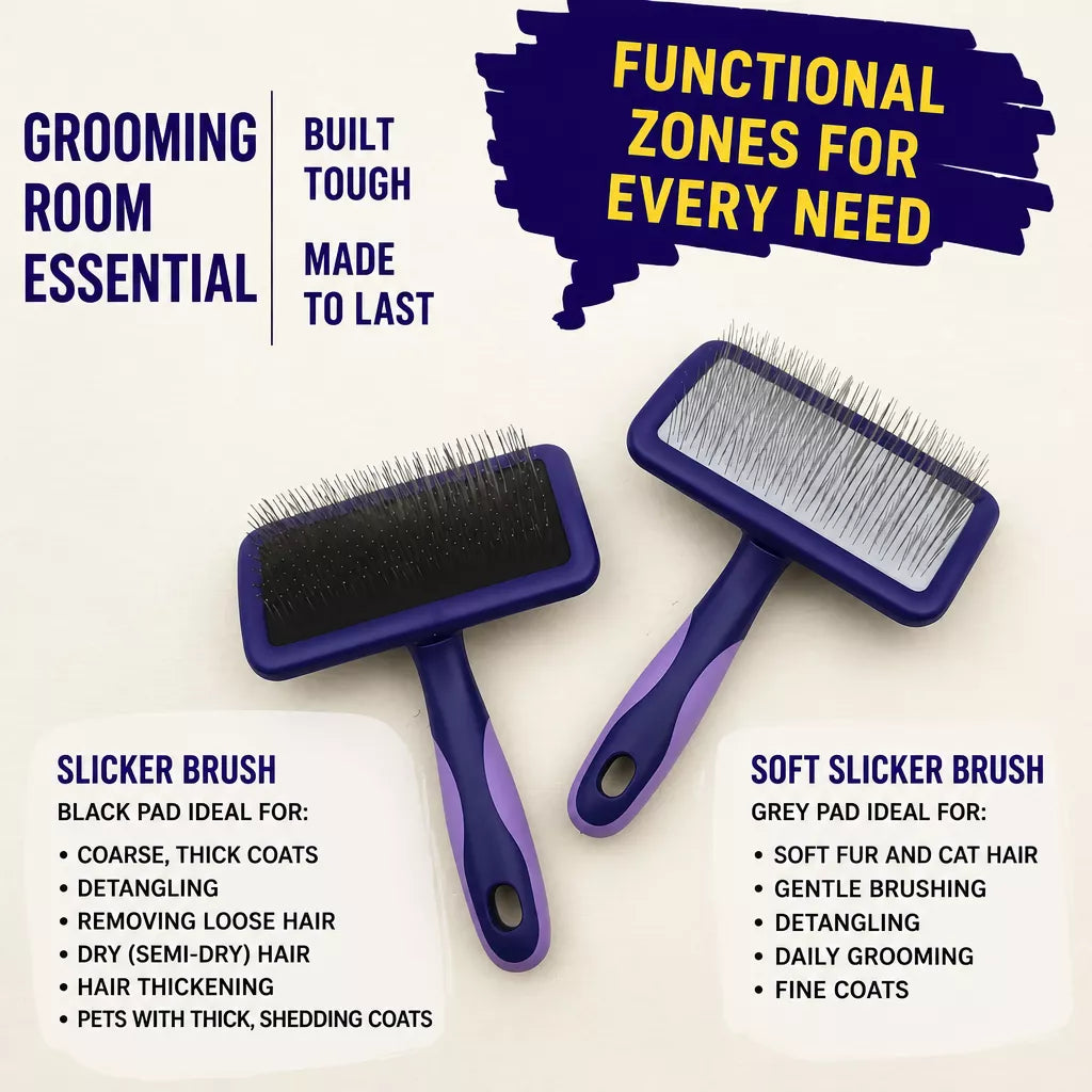 Dog & Cat Grooming Pin Brush for Detangling and Loose Fur