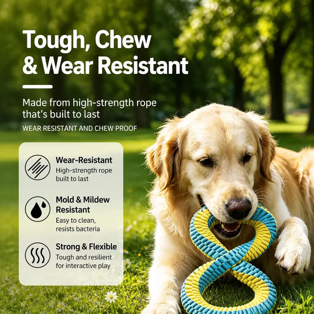 Knotted Nylon Dog Rope Tug Toy for Interactive Play
